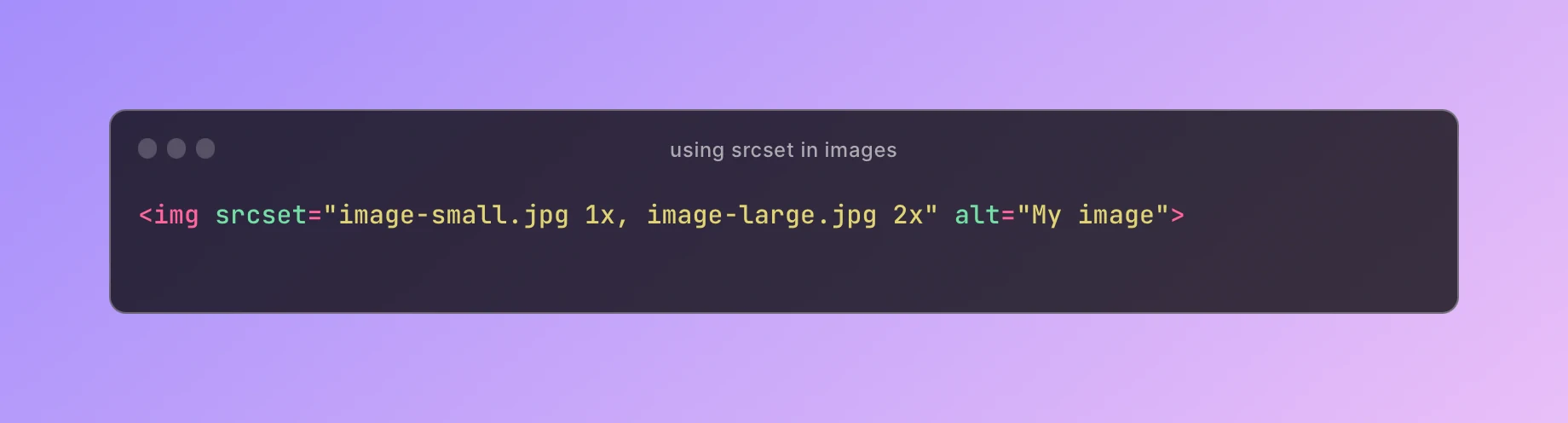 Optimizing images with srcset